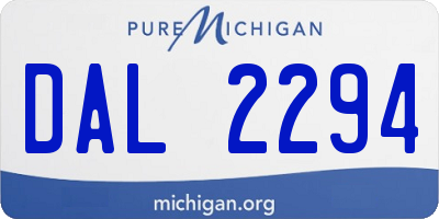 MI license plate DAL2294