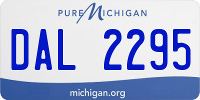 MI license plate DAL2295