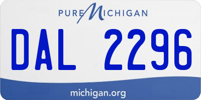 MI license plate DAL2296