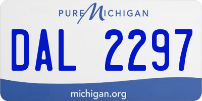 MI license plate DAL2297