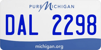 MI license plate DAL2298