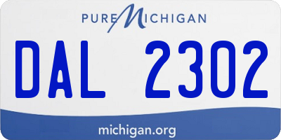 MI license plate DAL2302