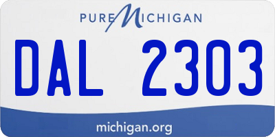 MI license plate DAL2303