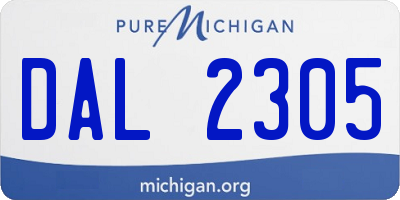 MI license plate DAL2305