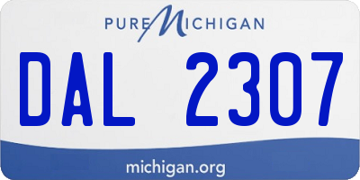 MI license plate DAL2307