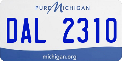 MI license plate DAL2310