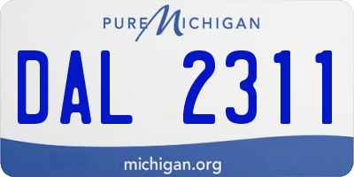 MI license plate DAL2311