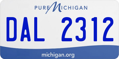 MI license plate DAL2312