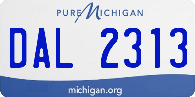 MI license plate DAL2313