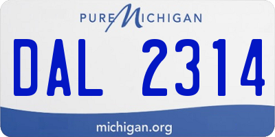 MI license plate DAL2314