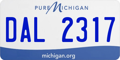 MI license plate DAL2317