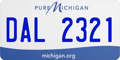 MI license plate DAL2321