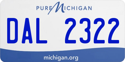 MI license plate DAL2322