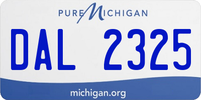 MI license plate DAL2325