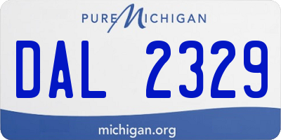MI license plate DAL2329