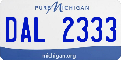 MI license plate DAL2333