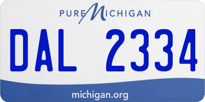 MI license plate DAL2334