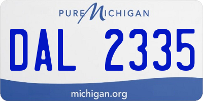 MI license plate DAL2335