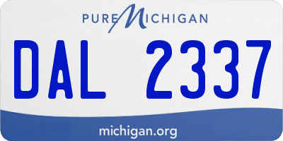 MI license plate DAL2337