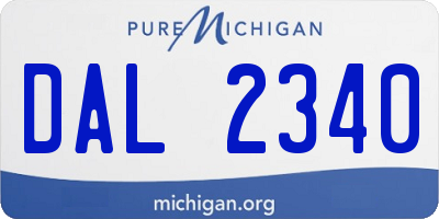 MI license plate DAL2340