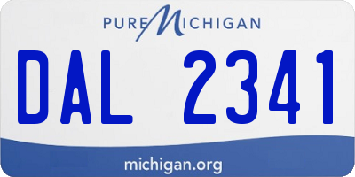 MI license plate DAL2341