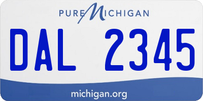 MI license plate DAL2345