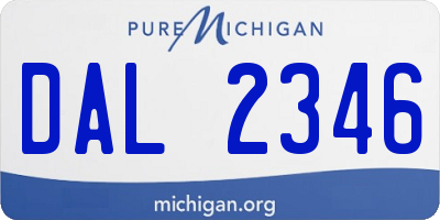 MI license plate DAL2346