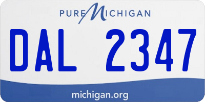 MI license plate DAL2347