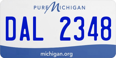 MI license plate DAL2348
