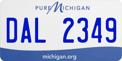 MI license plate DAL2349