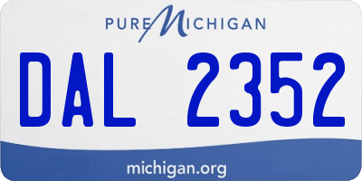 MI license plate DAL2352