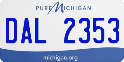 MI license plate DAL2353