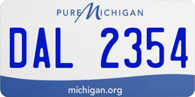 MI license plate DAL2354