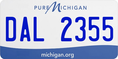 MI license plate DAL2355
