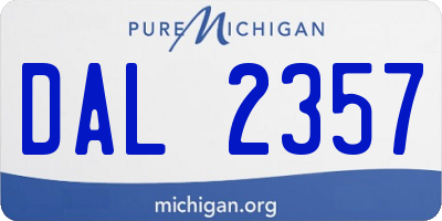 MI license plate DAL2357