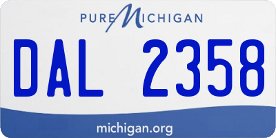MI license plate DAL2358