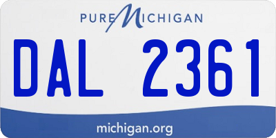 MI license plate DAL2361