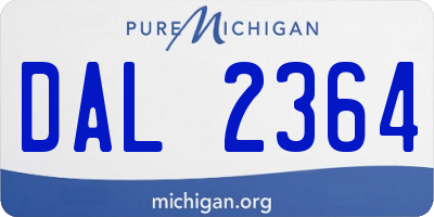 MI license plate DAL2364