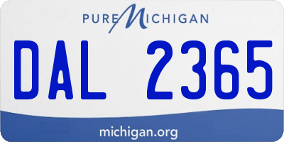 MI license plate DAL2365
