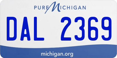 MI license plate DAL2369