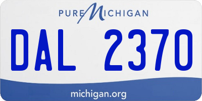 MI license plate DAL2370