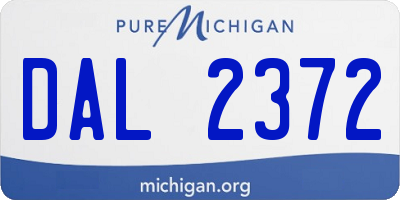MI license plate DAL2372