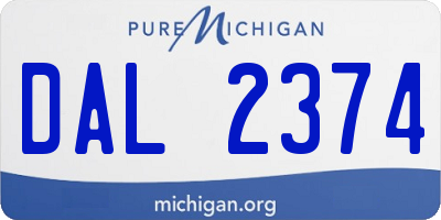 MI license plate DAL2374