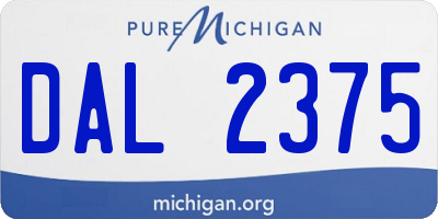 MI license plate DAL2375