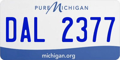 MI license plate DAL2377