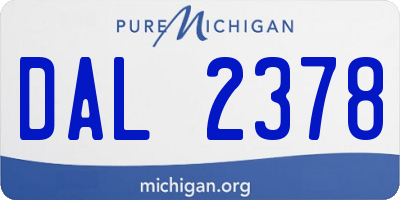 MI license plate DAL2378