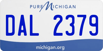 MI license plate DAL2379