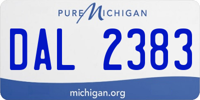 MI license plate DAL2383