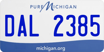 MI license plate DAL2385