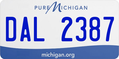 MI license plate DAL2387